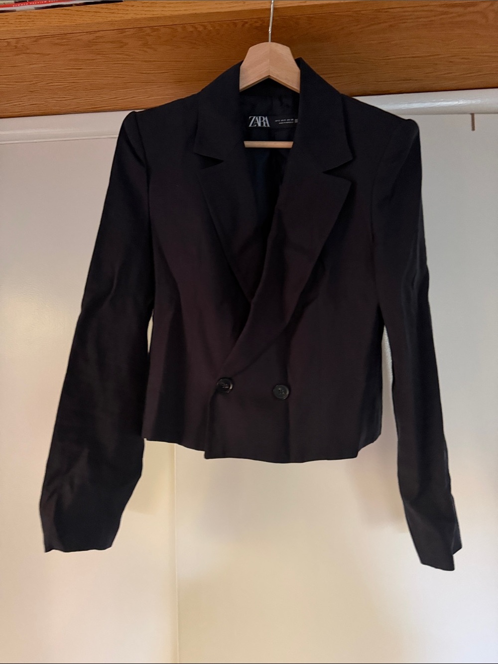 Zara crop blazer, blue